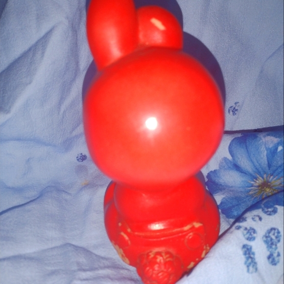 Antique Squeaky baby in a red bunny suit - Picture 2 of 3